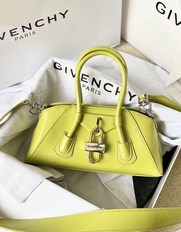 Givenchy Antigona Stretch Mini Top-Handle Bag in Lime Green Leather