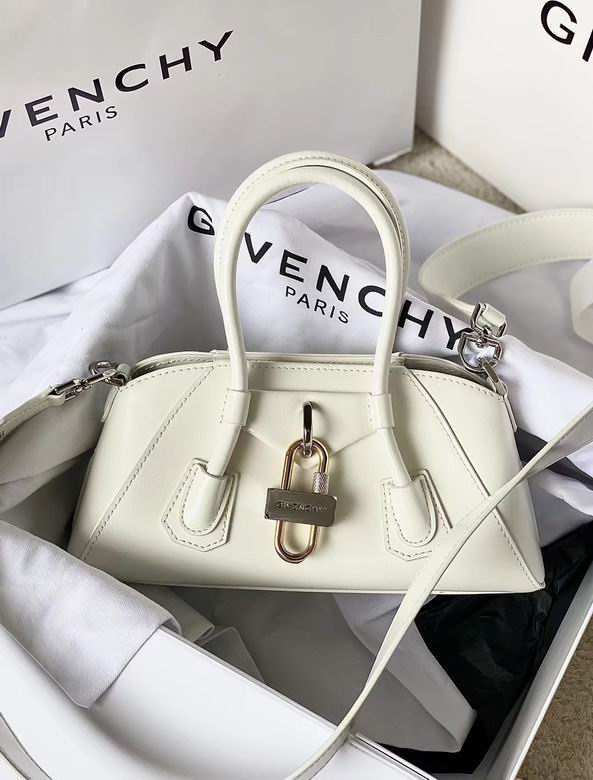 Givenchy Antigona Stretch Mini Top-Handle Bag in White Leather