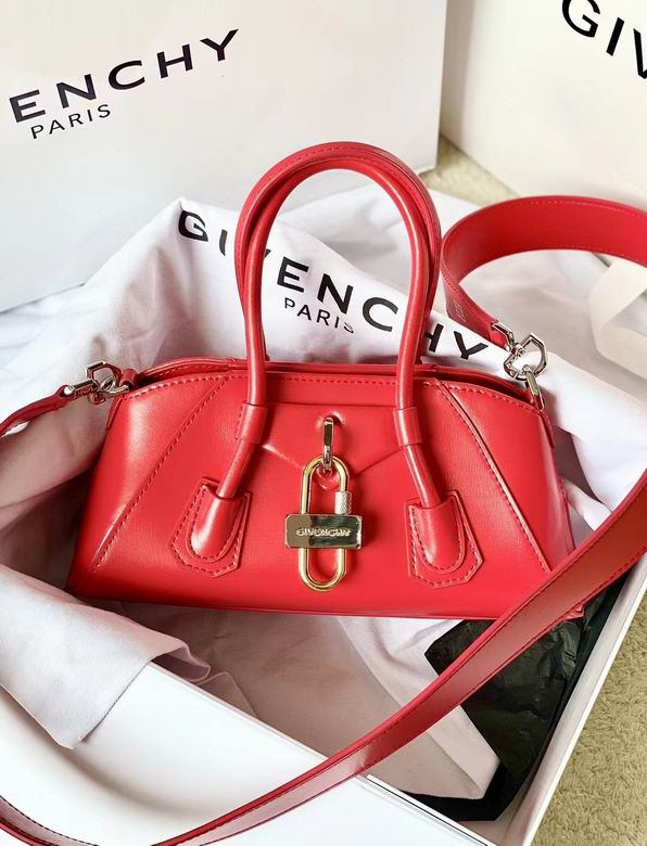 Givenchy Antigona Stretch Mini Top-Handle Bag in Red Smooth Leather