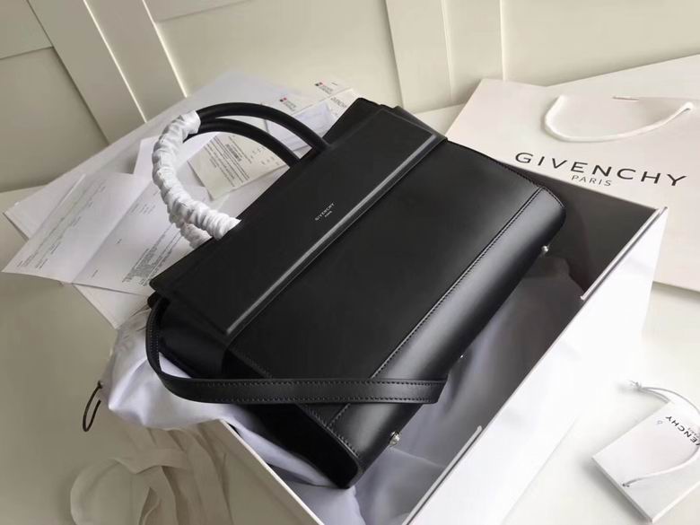 Givenchy Horizon Small Top-Handle Bag in Black Smooth Leather