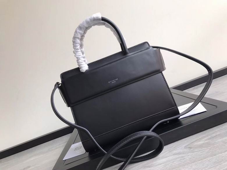 Givenchy Horizon Small Top-Handle Bag with Shoulder Strap in Black Leather