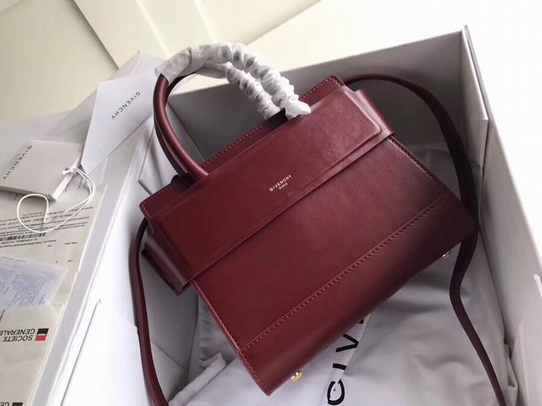 Givenchy Horizon Mini Top-Handle Bag with Strap in Burgundy Leather