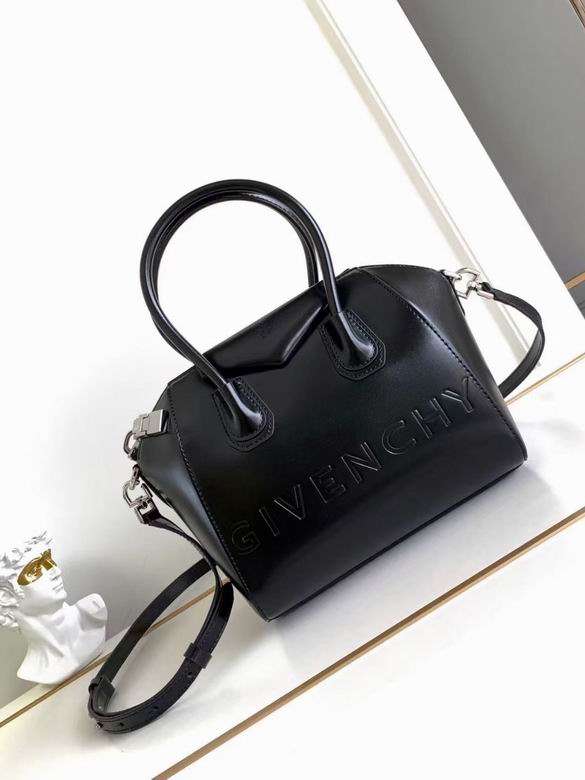 Givenchy Antigona Mini Top-Handle Bag in Black Smooth Leather with Embossed Logo
