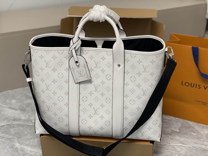 Louis Vuitton Weekend Tote in White Monogram Coated Canvas with Strap