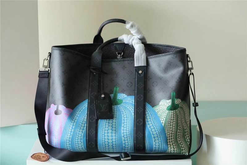 Louis Vuitton Weekend Tote in Monogram Eclipse Canvas with Pumpkin Print