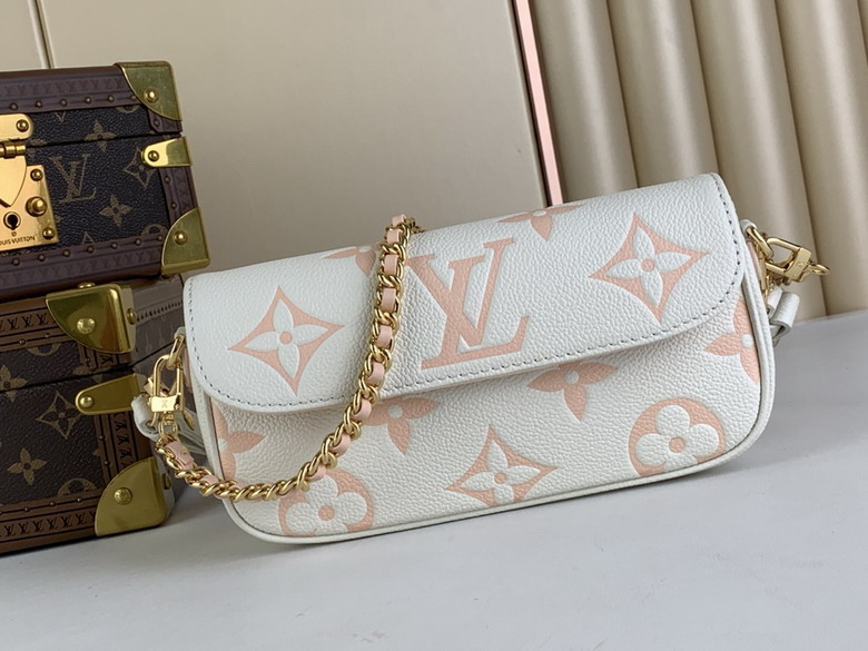 Louis Vuitton Wallet on Chain Ivy Crossbody in Cream and Pink Empreinte Leather