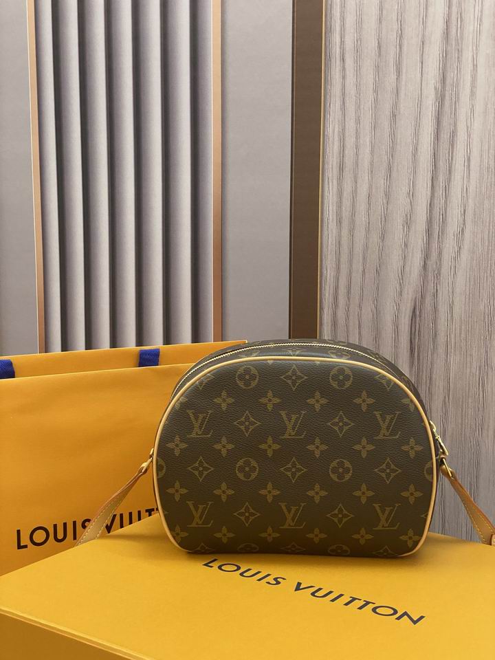 Louis Vuitton Blois Half-Moon Crossbody Bag in Brown Monogram Canvas