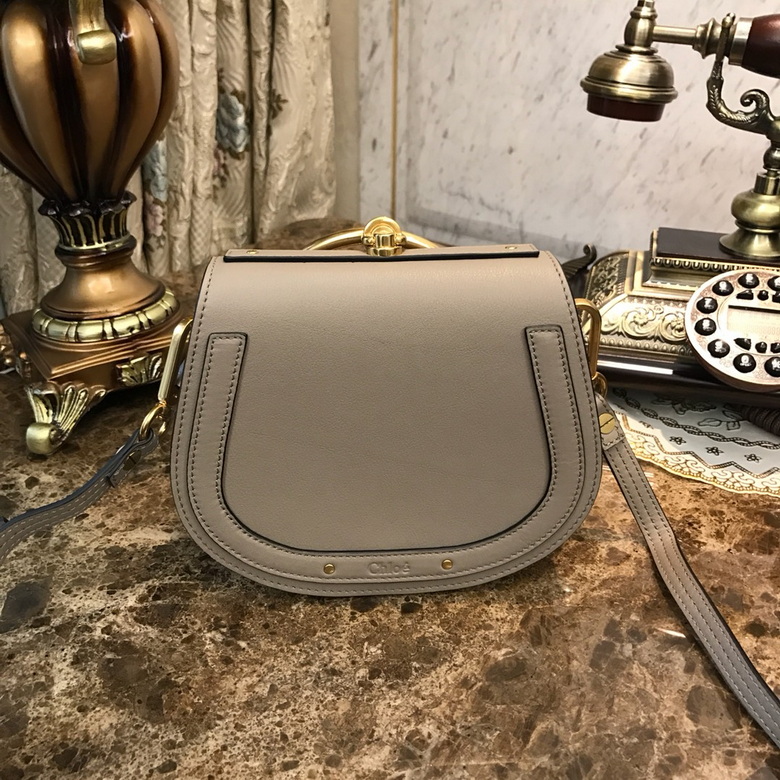 Chloé Nile Small Bracelet Crossbody Bag in Greige Leather