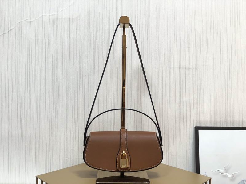 Celine Mini Tabou Shoulder Bag in Tan Smooth Calfskin with Gold Padlock