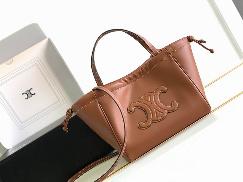 Celine Small Cabas Drawstring Cuir Triomphe Tote in Tan Smooth Calfskin